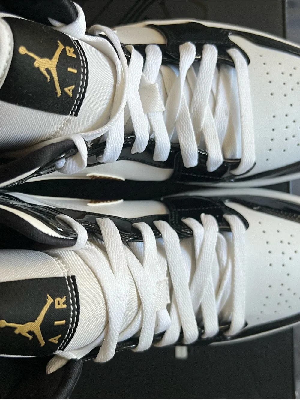 Jordan 1 High White Metallic Black Sneakers